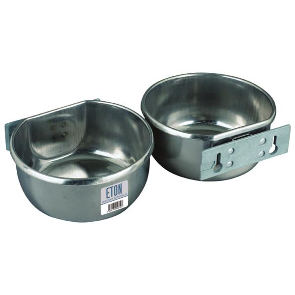 ステンレススチール製。鳥小屋、ケージ、ペット用住居用に最適なD型カップフィーダー。簡単に外せるスプリングクリップ付きなので、簡単にお手入れや餌の補充ができます。※1セット。