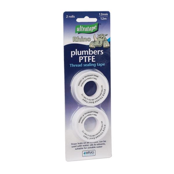 (ウルトラテープ) Ultratape Rhino Plumbers PTFE スレッド シーリングテープ 12mm x 12m 2個セット WI2034 (ワンサイズ)