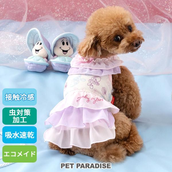 犬服 爽やかワンピース レース刺繍 シースルーワンピース ドッグウエア 小型犬 犬服 春