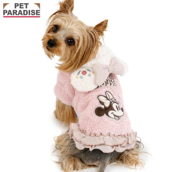 ミニーマウス風フリース犬服 Disney（ディズニー） ミニーマウス 犬 服 冬 お揃いパーカー 小型犬