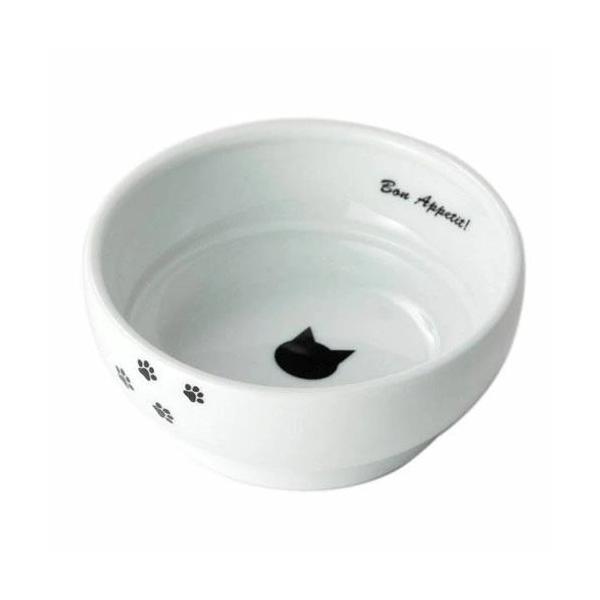 4580471861967猫壱 ハッピーダイニング フードボウル 猫柄（猫用 食器 磁器製）二段かえしでこぼれない、ドライもウェットも食べやすい猫用食器です。おわん型なのでフードがボウルの中央にあつまり、食べやすくなっています。電子レンジ加...