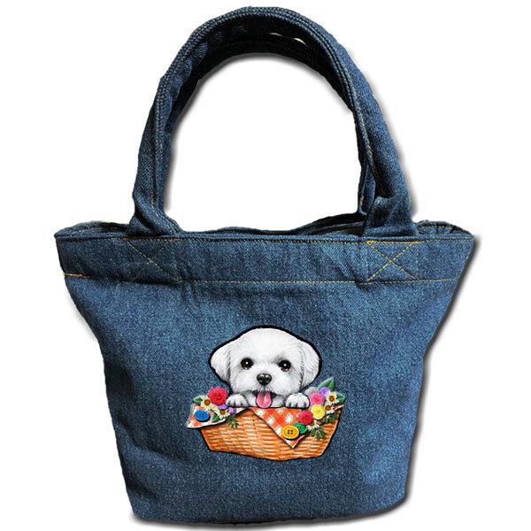 お散歩バッグ マルチーズ 10 デニムバッグ 犬 トート ポケット バック かばん 鞄 オーダーメイド オリジナル P 25 10 ステッカーグッズのペットちゃん 通販 Yahoo ショッピング