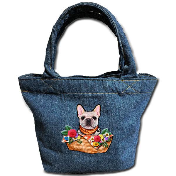 お散歩バッグ フレンチブルドッグ 13 デニムバッグ 犬 トート ポケット バック かばん 鞄 オーダーメイド オリジナル Prettyfunnyballoons Com