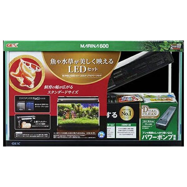 ジェックス マリーナ600BKST LED&デュアルクリーンセット : ペット