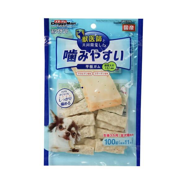 他サイト： ◇ドギーマンハヤシ  ホワイデント噛みやすい平板ガム野菜入り100g(標準11本)の商品画像