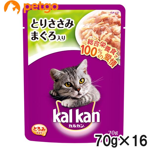 他サイト： カルカン パウチ とりささみ まぐろ入り 70g×16袋【まとめ買い】の商品画像
