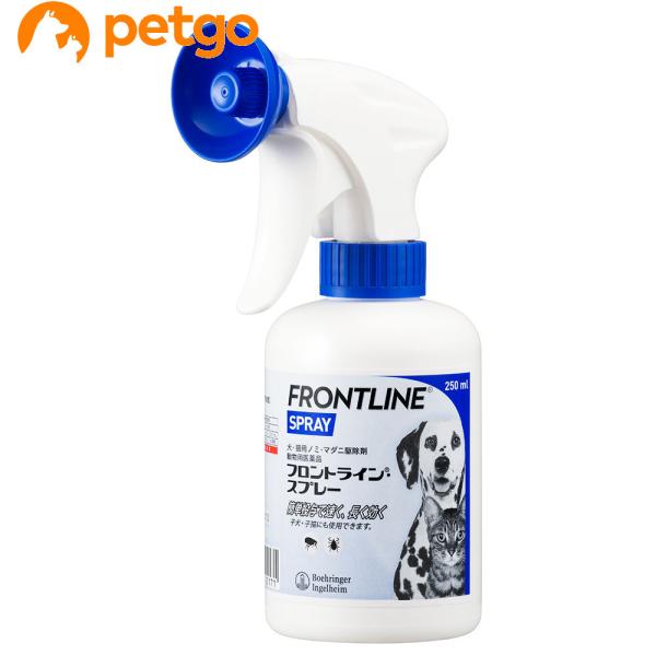 必ず製品の添付文書をよく読み用法用量を守って正しくご使用ください。全身に噴霧するスプレータイプの犬・猫用ノミ・マダニ駆除剤です。