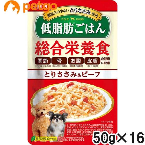 他サイト： いなば 低脂肪ごはん とりささみ&amp;ビーフ 50g×16袋【まとめ買い】の商品画像