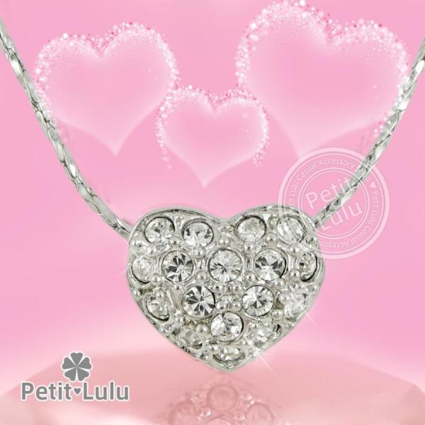 ネックレス レディース スワロフスキー ハート パヴェ k18 18金 金属アレルギー対応 誕生日 プレゼント ホワイトデーお返し ギフト