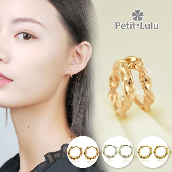 Petit Lulu ピアス フープピアス レディース18金 リングピアス Petit Lulu ピアス フープピアス レディース18金 リングピアス