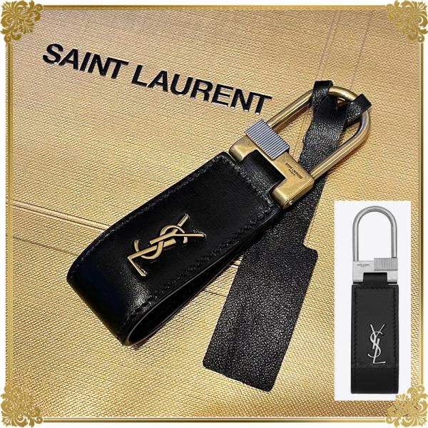 Saint Laurent サンローラン YSLロゴ レザー 本革 キーリング ギフト