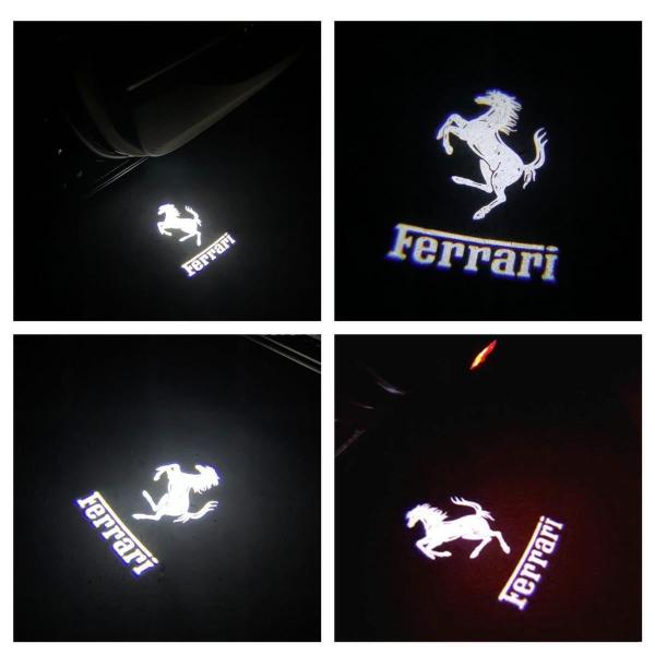 NEWタイプ 高性能 Ferrari LED HD ロゴ プロジェクター カーテシランプ 812 スーパーファスト カリフォルニア T ポルトフィーノドア ライ