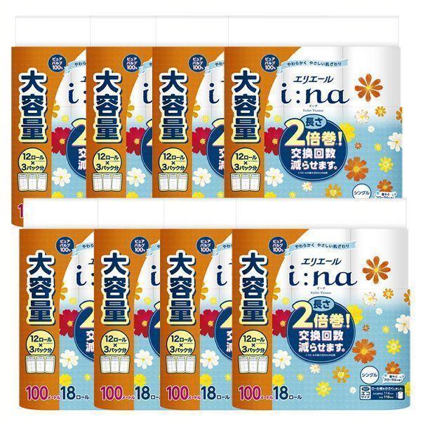 （検索用：大王製紙 elleair トイレットペーパー シングル 18ロール i：na 2倍巻き フローラルの香り 100m  4902011825749）  ●翌日優良配送対象商品につきまして● 下記の場合は対象外となります。 ・13時以...