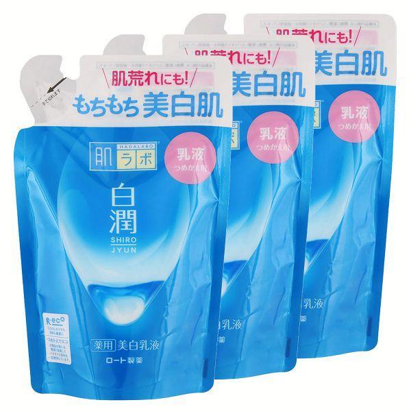 ロート製薬 (3個)肌ラボ 白潤 薬用美白乳液 詰替え 140mL (D) 新生活