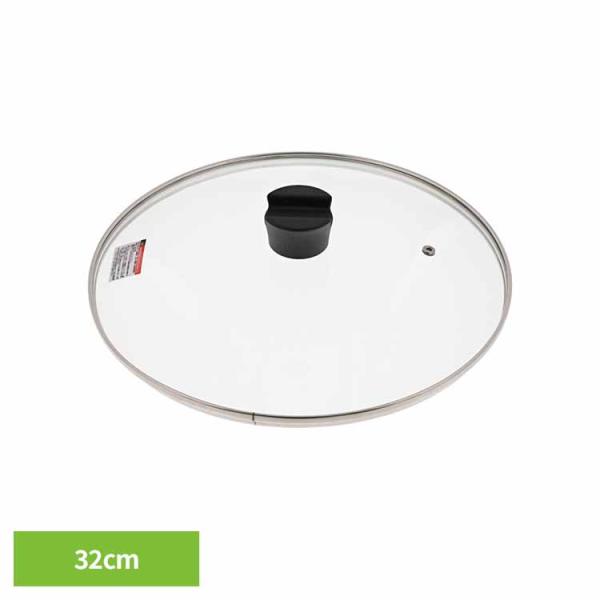 他サイト： 鍋蓋 フライパン蓋 ガラス 32cm つまみ 菜箸 お玉置ける 蒸気穴付 鍋 フライパン ふた 単品 クックエポ 強化ガラス蓋 ベストコ ND-5530 * (B)の商品画像