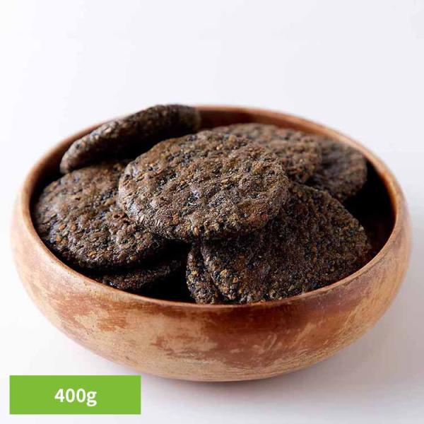 他サイト： えびせん ごま ごま煎餅 老舗 米菓 黒胡麻 和菓子 老舗 茶請け 大容量 (お徳用)黒胡麻せんべい 400g SM00010586 カネフク製菓の商品画像
