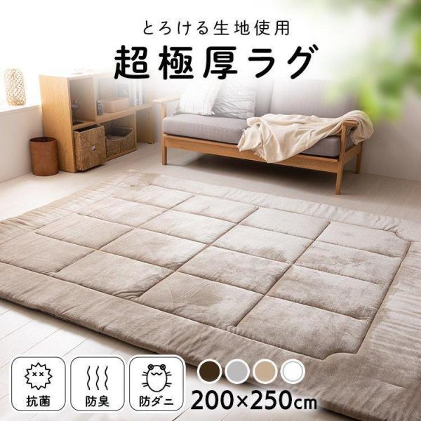 ラグ 3畳 200×250 カーペット ラグマット 厚手 極厚 絨毯 おしゃれ