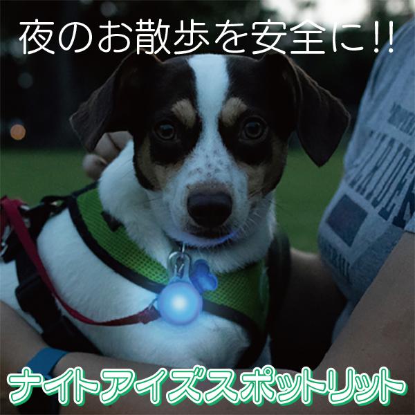 メール便送料無料!! ナイトアイズ・スポットリット(マルチカラー)　ペット用 犬用 お散歩 ライト 夜 明るい LED ライト 簡単装着 プラッツ PLATZ