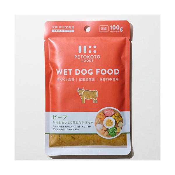 【売上の一部が保護犬へ】ペトコト ウエットドッグフード ビーフ 100gドッグフード ウエット 総合栄養食 オールステージ グルテンフリー 国産