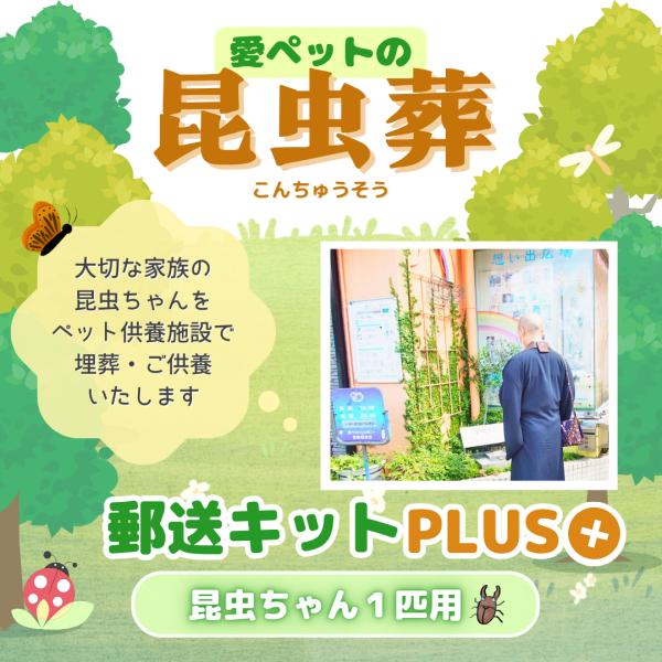 愛ペットグループが運営するペット供養施設「愛ペットセレモニー尼崎」の昆虫天国（庭園）にて昆虫の埋葬を承ります。埋葬の後、合同法要にて昆虫合同供養を執り行います。オールインワン郵送キットでらくらく発送※厚さ2.2cm以下の昆虫のみ可能です。※...