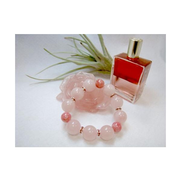 専用！大特価‼️天然石（インカローズ、ディープローズクォーツ等）ブレスレット インカローズ・ローズクォーツ ブレスレット ロンデル4ポイント