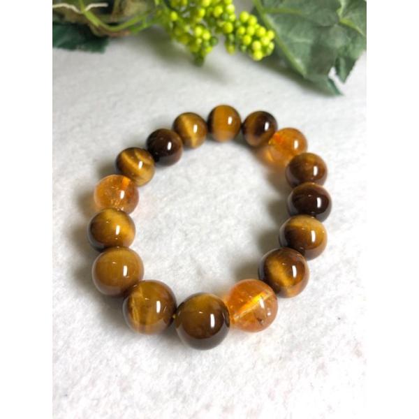 タイガーアイ シトリン 12ミリ玉ブレスレット 天然石 パワーストーン