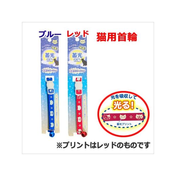 【メール便】ターキー ねこモテ ナイトキャット蓄光猫首輪 青/赤 送料無料