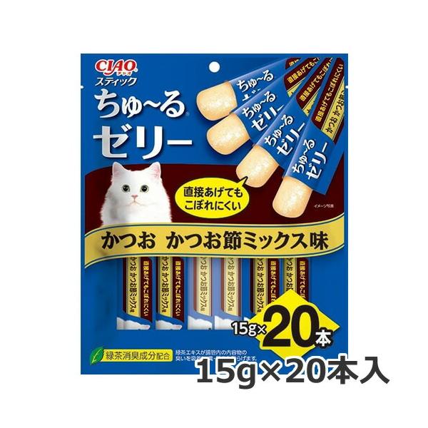 他サイト： いなば CIAO チャオ スティック ちゅ〜るゼリー かつお かつお節ミックス味 15gｘ20本入 ちゅーる 猫用おやつの商品画像