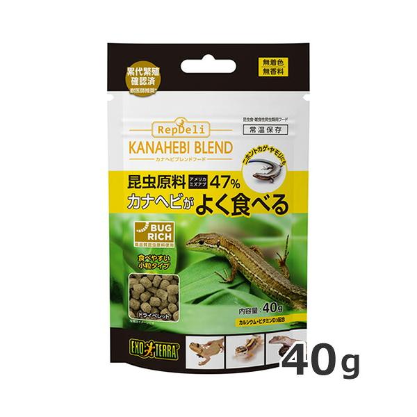 GEX エキゾテラ バグリッチ カナヘビブレンドフード 40g 爬虫類 ドライペレット カナチョロ