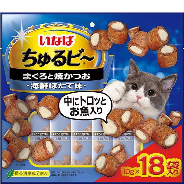 いなば ちゅるビ〜 まぐろと焼かつお 海鮮ほたて味 × (ケース販売)