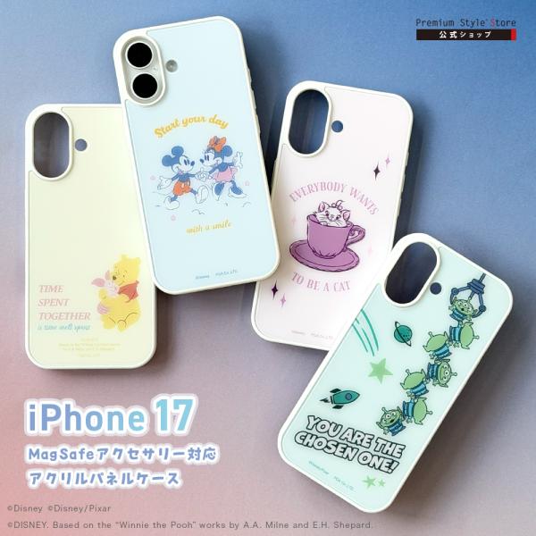 iPhone17 用 MagSafe対応 アクリルパネルケース ミッキー＆ミニー ディズニーマリー くまのプーさん エイリアン トイ・ストーリー ミッキーマウス ミニーマウス