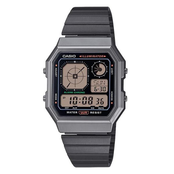 【新品】CASIO A120WEGG-1BJF ガンメタ 定価9900円⑩ CASIO】カシオ クラシック A120WEGG-1BJF クオーツ ガン
