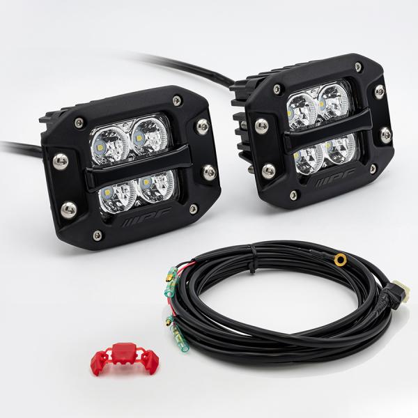IPF 2inch フラッシュマウント for DRL (埋込型) 2個入 110cd 5600K ML-10FM ヒューズ、ハーネス付き オフロードスタイルのイルミネーションランプ