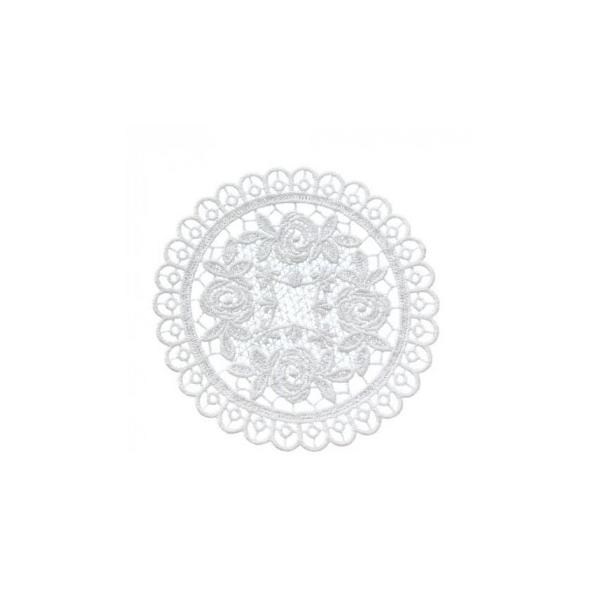 ゾエ ドイリー テーブルセンター 花レース 直径15cm 白 518-15