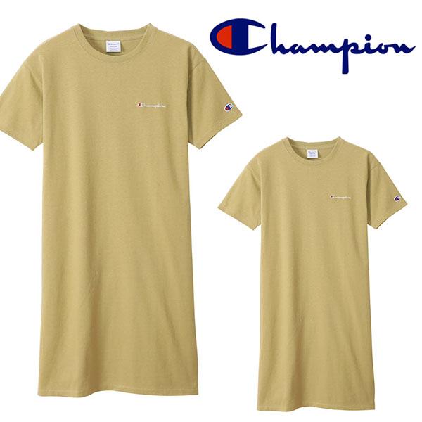 チャンピオン 半袖 ワンピース Champion レディース Onepiece Dress クルーネック ワンポイント ロゴ カーキ 21春夏新色 Cw S304 Cws304 C Ray Green 通販 Yahoo ショッピング