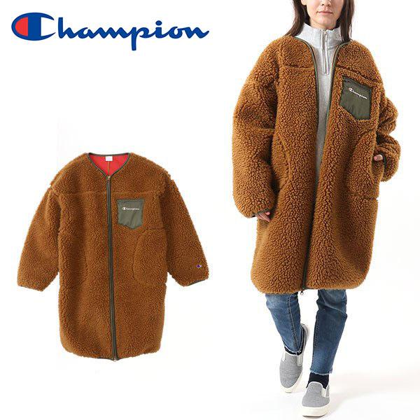 チャンピオン ジャケット ロング丈 Champion レディース ウィメンズ ボアフリースロングジャケット もこもこ アウター キャメル 秋冬新作 Cw S612 Cws612 A Ray Green 通販 Yahoo ショッピング