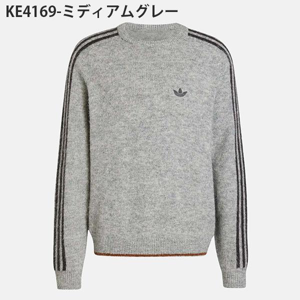 2026�H�~�V�� �A�f�B�_�X �����Y ���f�B�[�X �j�b�g �Z�[�^�[ adidas 3 STRIPES FLUFFY KNIT CREW ORIGINALS �I���W�i���X MNA94 ���i�摜1