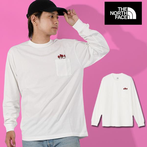 新品未使用♡ ロゴ　ロンT 小花柄　ホワイト　ブラウン　春夏 THE NORTH FACE（ザ ノースフェイス） ネコポス発送！ノースフェイス