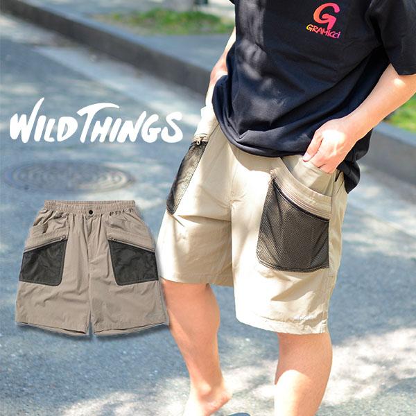 30%off WILDTHINGS ワイルドシングス ビッグポケットメッシュショーツ 水陸両用 ハーフパンツ ショートパンツ ハイブリット