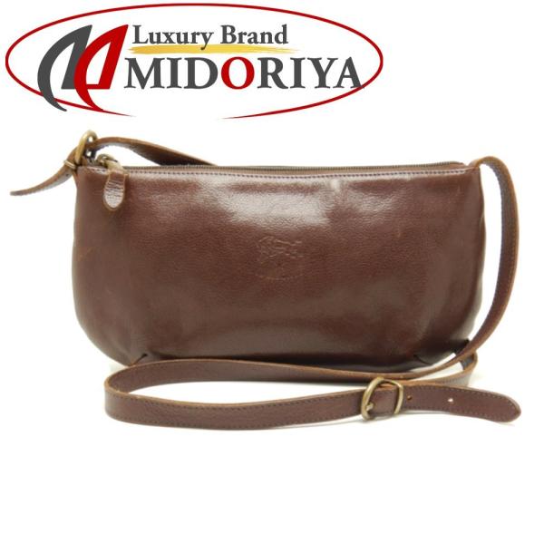 IL BISONTE 本革 ショルダーバッグ ブラウン IL BISONTE イルビゾンテ ショルダーバッグ 斜め掛け レザー ダーク