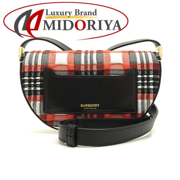 BURBERRY ミニオリンピア　ニットタータン　レザー　ショルダーバッグ BURBERRY ミニオリンピアニットタータンレザーショルダーバッグ