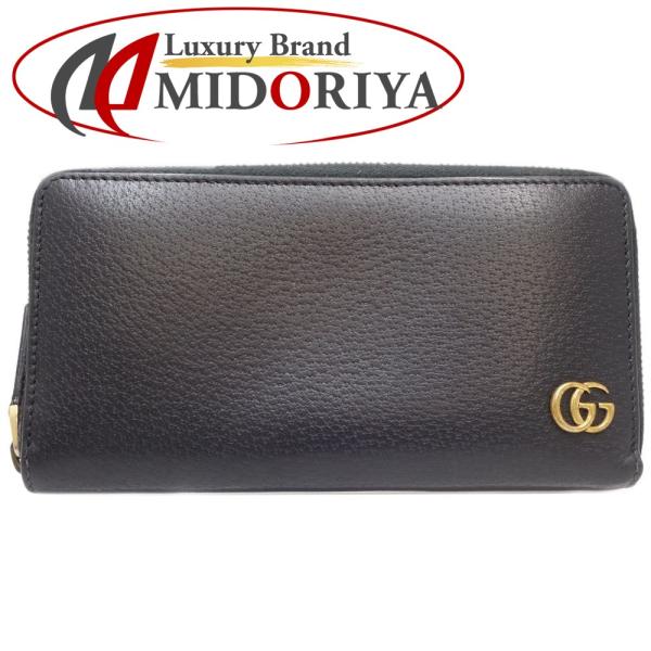 グッチ GUCCI ジップアラウンドウォレット GGマーモント 428736 長財布 レザー ブラック 083699【中古】 :083699:MIDORIYA 通販 グッチ GUCCI ジップアラウンドウォレット GGマーモント 428736 長財布 レザー ブラック 083699
