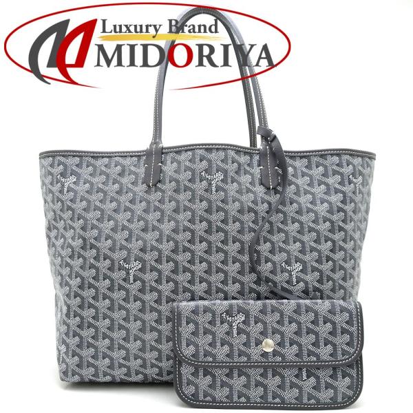 GOYARD ゴヤール サンルイPM PVC×レザー グレー トートバッグ