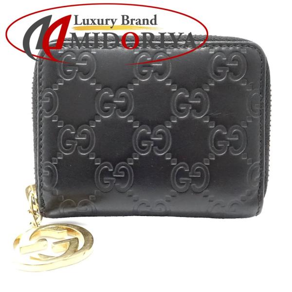 「美品」GUCCI ブラックレザーケース GUCCI（グッチ） カードケース グッチシマ シグネチャー 431412 レザー