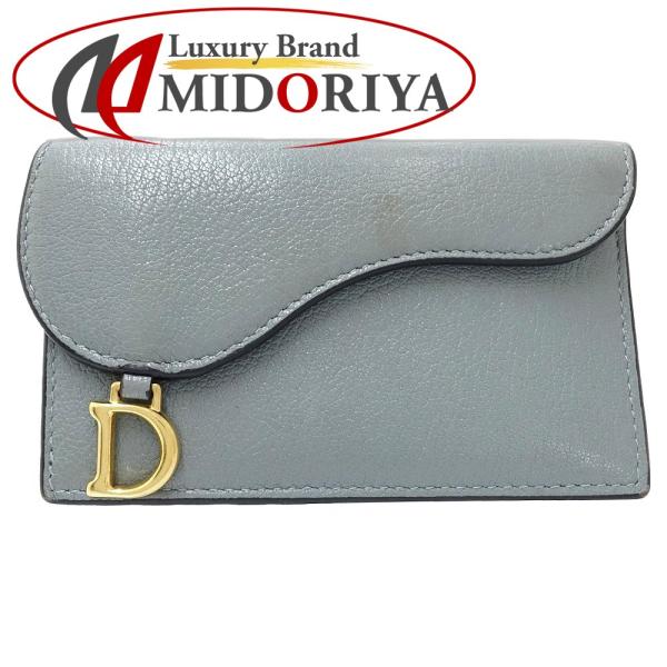 Christian Dior クリスチャンディオール カードケース Saddle Cosmos S5692CCEH レザー クラウドブルー/181351【中古】 Christian Dior（クリスチャン・ディオール） カードケース Saddle