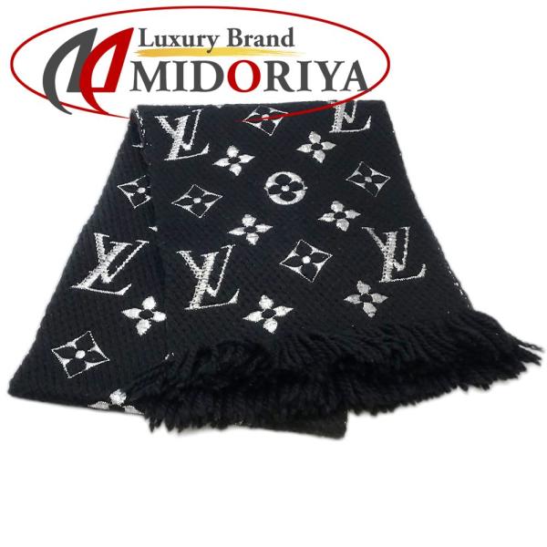 ルイヴィトン マフラー エシャルプ ロゴマニア シャイン M75833 ブラック LOUIS VUITTON（ルイ・ヴィトン） マフラー エシェルプ ロゴマニア