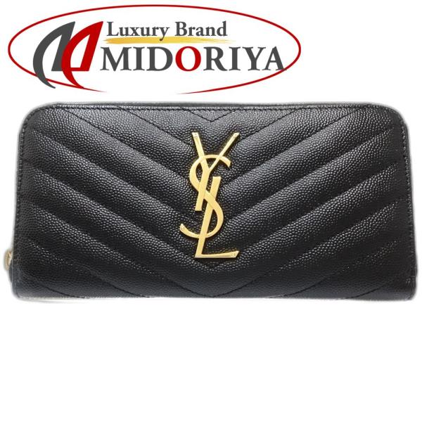SAINT LAURENT PARIS サン ローラン パリ YSL イブサンローラン モノグラム ラウンドファスナー長財布 レザー ブラック 黒 358094 Yves Saint Laurent（イヴ・サンローラン） 【中古】SAINT LAURENT