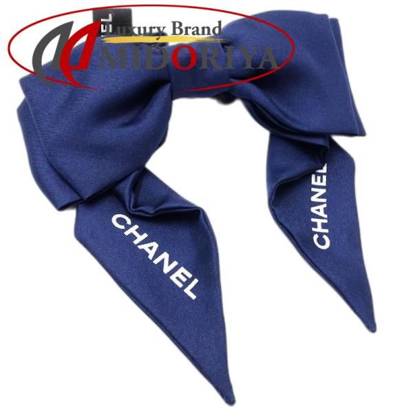 CHANEL シャネル ヘアアクセサリー シュシュ リボン シルク ネイビー レディース/181994【中古】 CHANEL（シャネル） ヘアアクセサリー シュシュ リボン シルク
