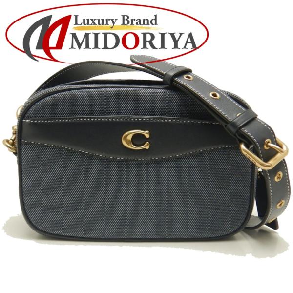 コーチ カメラバッグ ショルダーバッグ キャンバス レザー ネイビー CJ848 COACH（コーチ） カメラバッグ CJ848 ショルダーバッグ キャンバスx