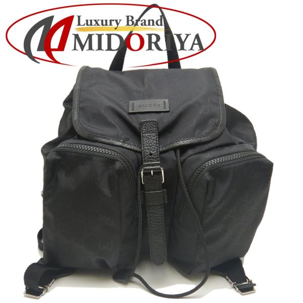 中古】GUCCI GG柄 リュックサック ナイロン ブラック 510343 中古 